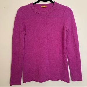 J Crew 100% Cashmere Crewneck Long Sleeve Tee in Magenta